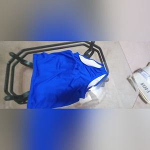 STRAPLESS BLUE SWIMSUIT